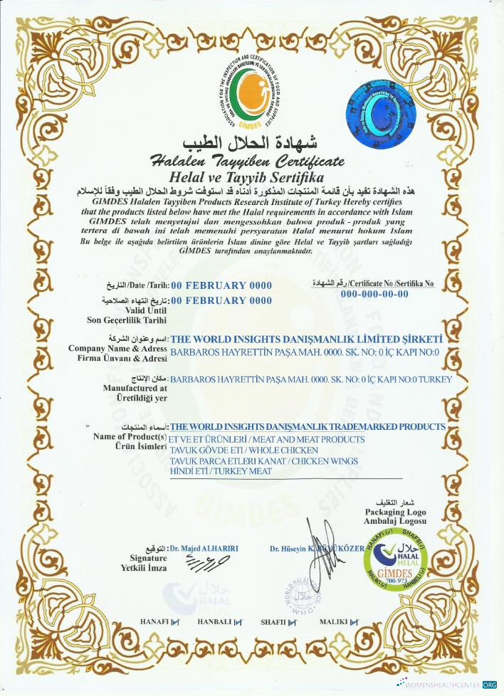 Download Turkey Halalen Tayyiben Certificate PSD sample Photoshop template